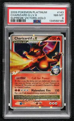 Charizard G LV X Holo Pokemon Platinum Supreme Victors PSA 8 2009 - Image 1