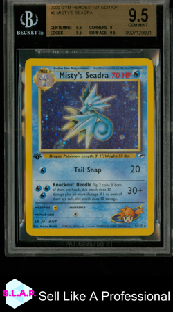 MISTY'S SEADRA (HOLO) (R) 2000 POKEMON GYM HEROES 1ST EDITION 9 BGS 9.5 - Image 1