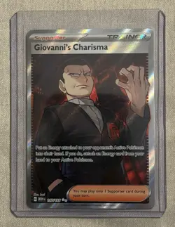 Giovanni's Charisma 197/165 - 151 EN Full Art Pokemon NM - Missing Ink Error - Image 1