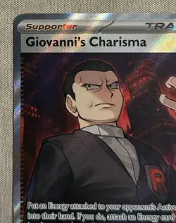 Giovanni's Charisma 197/165 - 151 EN Full Art Pokemon NM - Missing Ink Error - Image 4