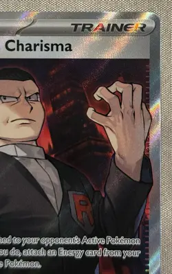 Giovanni's Charisma 197/165 - 151 EN Full Art Pokemon NM - Missing Ink Error - Image 5