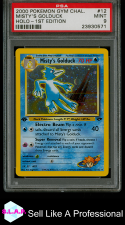 MISTY'S GOLDUCK HOLO-1ST EDITION POKEMON GYM CHALLENGE 2000 12 PSA 9 - Image 1