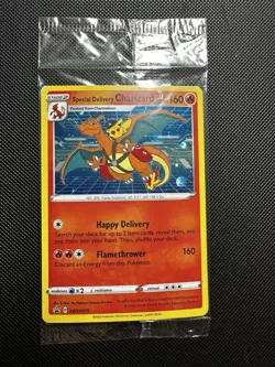 Pokemon TCG Special Delivery Charizard SWSH075 Sealed SWIRL & HOLO BLEED - Image 1