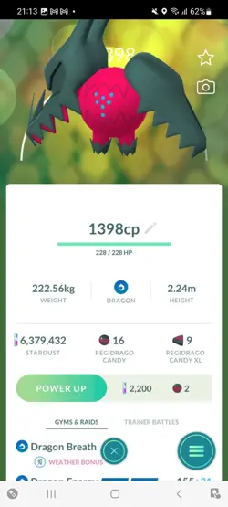 Pokemon Go Legendary Regidrago ( Low CP ) - Image 1