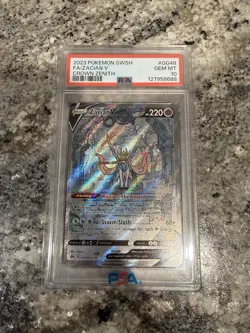 Pokemon TCG Crown Zenith Zacian V Illustration GG48/GG70 PSA 10 - Image 1