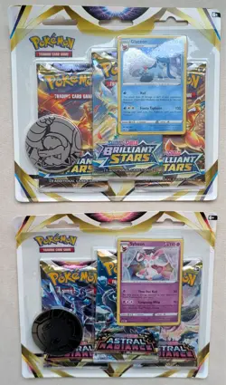 Pokemon TCG: 3-Pack Checklane Blisters (x2) - Brilliant Stars / Astral Radiance - Image 1