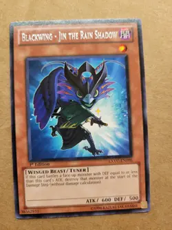 Yu-Gi-Oh Blackwing Jin The Rain Shadow EXVC-EN096 1st Edition Rare Light Play LP - Image 1