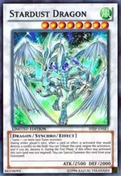 Yugioh-Stardust Dragon-Super Rare-Limited Edition-SHSP ENSE1 (LP) - Image 1