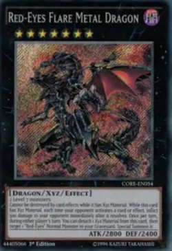 Yugioh-Red-Eyes Flare Metal Dragon-Secret Rare-1st Edition-CORE EN054 (NM) - Image 1