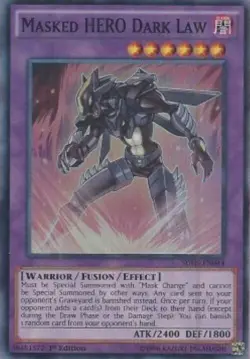 Yugioh-Masked HERO Dark Law-Super Rare-1st Edition-SDHS EN044 (LP) - Image 1
