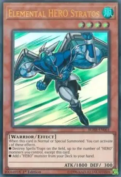 Yugioh-Elemental HERO Stratos-Ultra Rare-1st Edition-BLHR EN061 (NM) - Image 1