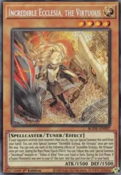 Yugioh-Incredible Ecclesia, the Virtuous-Secret Rare-1st Edition-BODE EN007 (NM) - Image 1