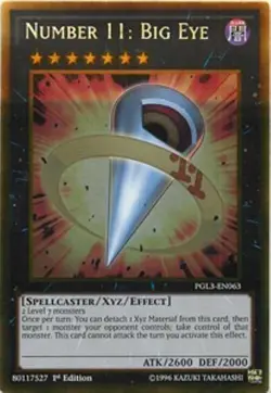 Yugioh-Number 11: Big Eye-Gold Rare-1st Edition-PGL3 EN063 (LP) - Image 1