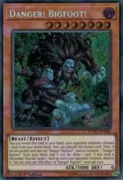 Yugioh-Danger! Bigfoot-Secret Rare-1st Edition-CYHO EN082 (LP) - Image 1