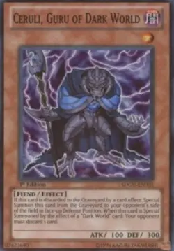 Yugioh-Ceruli, Guru of Dark World-Super Rare-1st Edition-SDGU EN003 (LP) - Image 1
