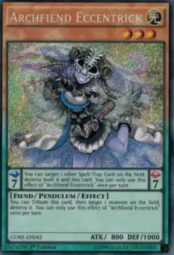 Yugioh-Archfiend Eccentrick-Secret Rare-Mixed Editions-CORE EN042 (LP) - Image 1
