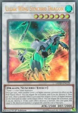 Yugioh-Clear Wing Synchro Dragon-Ultra Rare-1st Edition-LEDD ENC29 (LP) - Image 1