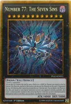 Yugioh-Number 77: The Seven Sins-Gold Rare-1st Edition-PGL3 EN011 (LP) - Image 1