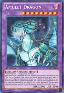 Yugioh-Amulet Dragon-Secret Rare-1st Edition-DRLG EN003 (LP) - Image 1