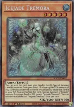 Yugioh-Icejade Tremora-Secret Rare-1st Edition-BODE EN010 (LP) - Image 1