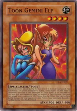 Yugioh-Toon Gemini Elf-Super Rare-UNL-DL6 EN001 (NM) - Image 1