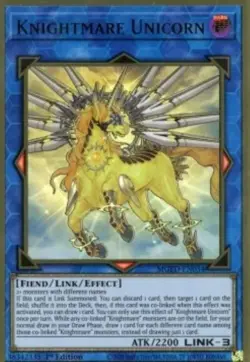 Yugioh-Knightmare Unicorn-Gold Rare-1st Edition-MGED EN034 (NM) - Image 1
