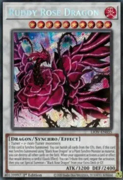 Yugioh-Ruddy Rose Dragon-Secret Rare-1st Edition-LIOV EN035 (NM) - Image 1