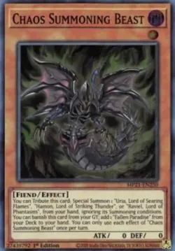Yugioh-Chaos Summoning Beast-Super Rare-1st Edition-MP21 EN250 (LP) - Image 1