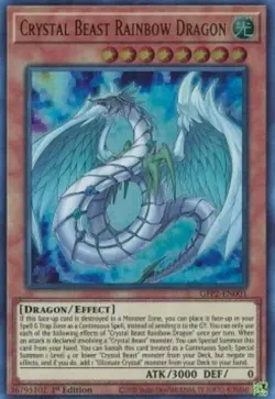 Yugioh-Crystal Beast Rainbow Dragon-Ultra Rare-1st Edition-GFP2 EN001 (NM) - Image 1