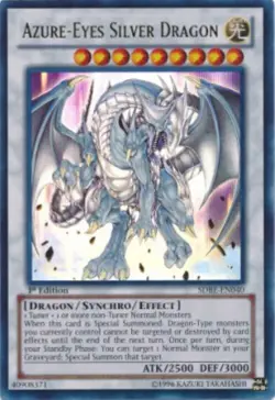 Yugioh-Azure-Eyes Silver Dragon-Ultra Rare-1st Edition-SDBE EN040 (LP) - Image 1