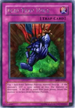 Yugioh-Acid Trap Hole-Secret Rare-UNL-SDD E002 (DAMAGED) - Image 1