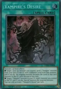 Yugioh-Vampire's Desire-Secret Rare-1st Edition-DASA EN008 (LP) - Image 1