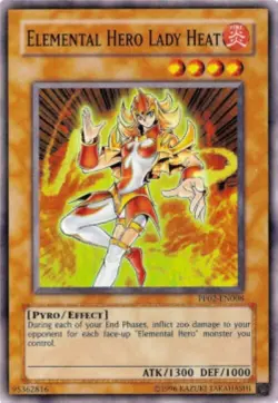 Yugioh-Elemental HERO Lady Heat-Super Rare-UNL-PP02 EN008 (LP) - Image 1