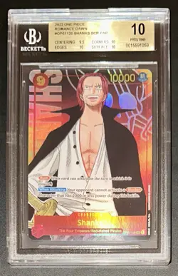 ONE PIECE BGS 10 SHANKS OP01-120 ROMANCE DAWN ENGLISH 2022! - Image 1