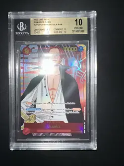 ONE PIECE BGS 10 SHANKS OP01-120 ROMANCE DAWN ENGLISH 2022! - Image 2