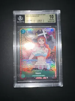 ONE PIECE BGS 10 NAMI OP02-036 PARAMOUNT WAR ENGLISH 2023! - Image 3