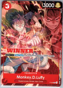 Monkey.D.Luffy - (Winner Pack Vol. 1) P-006 English - One Piece Card - NM - Image 1