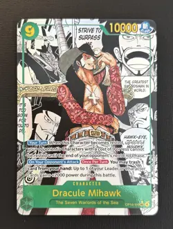 One Piece TCG Dracule Mihawk (Manga) - The Azure Sea's Seven (OP14) - Image 1