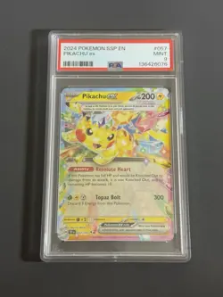 Pokemon TCG Pikachu EX Double Rare Holo Card 057/191 Surging Sparks PSA 9 Mint - Image 1