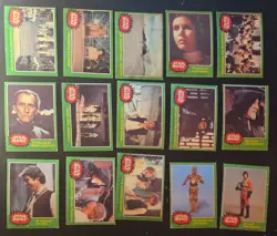 STAR WARS 1977 TOPPS SERIES 4 GREEN BORDER LOT OF 15 DIFFERENT CARDS - Image 1