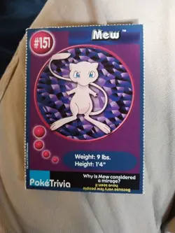 Vintage POKEMON Pokemon Burger King Promo TRADING CARD #151 Mew NINTENDO TCG HTF - Image 1