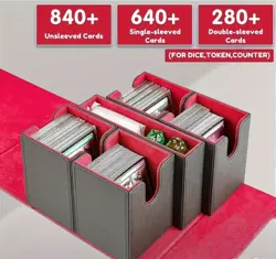 MTG Deck Box with Dice Tray, 5 in 1 Commander Deck Box Fits 840+ Sleeveless Card - Image 4