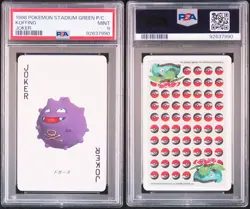 1998 Pokemon Stadium Green Playing Card Koffing Joker PSA 9 Mint - Image 3