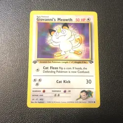 Giovanni's Meowth 74/132 Gym Challenge 1st Edition Pokemon Card Mint Condition - Image 1