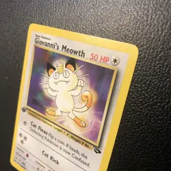 Giovanni's Meowth 74/132 Gym Challenge 1st Edition Pokemon Card Mint Condition - Image 4