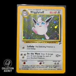 Pokemon TCG Wigglytuff Holo Rare Card 19/130 Base Set 2 Unlimited Vintage - Image 1