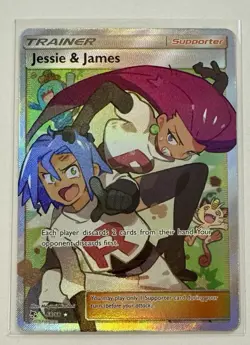 2019 Jesse And James Pokemon TCG Full Art Trainer Card 68/68 Hidden Fates S&M - Image 1