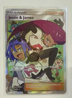 2019 Jesse And James Pokemon TCG Full Art Trainer Card 68/68 Hidden Fates S&M - Image 3