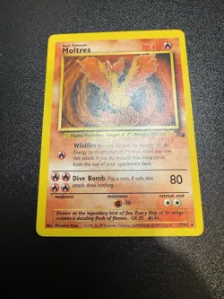 Moltres 27/62 Fossil Regular Non-Holo NM/LP Unlimited Pokemon Card - Image 1