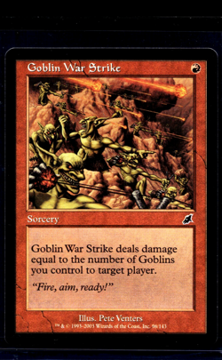 2003 MTG Magic The Gathering Scourge #96 Goblin War Strike Vintage Red WOTC LP - Image 1